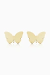 Oradina Esc Butterfly Studs In Yellow Gold