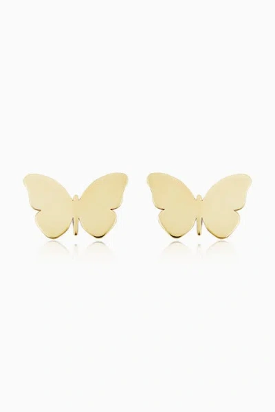 Oradina Esc Butterfly Studs In Yellow Gold