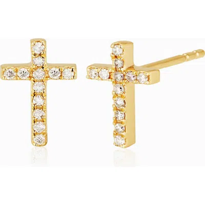 Oradina Faith Diamond Studs In Yellow Gold