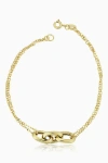 Oradina Fantasy Triple Link Bracelet In Yellow Gold