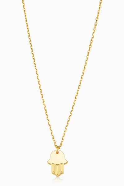 Oradina Women's 14k Yellow Solid Gold Hamsa Pendant Necklace In Yellow Gold