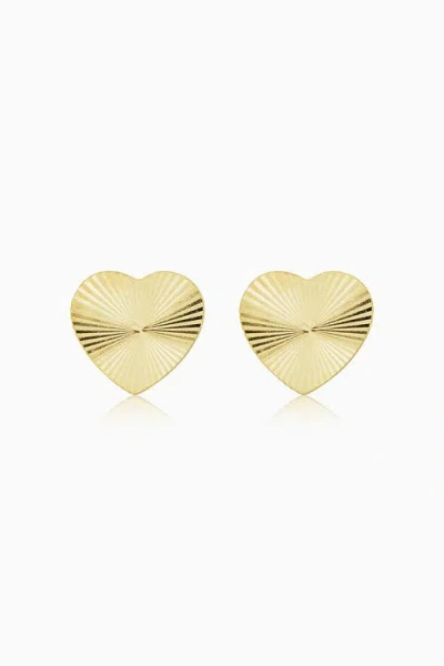 Oradina Heartthrob Studs In Yellow Gold
