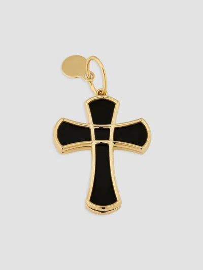 Oradina Men's 14k Yellow Gold Mens Bless Me Pendant Charm In Black