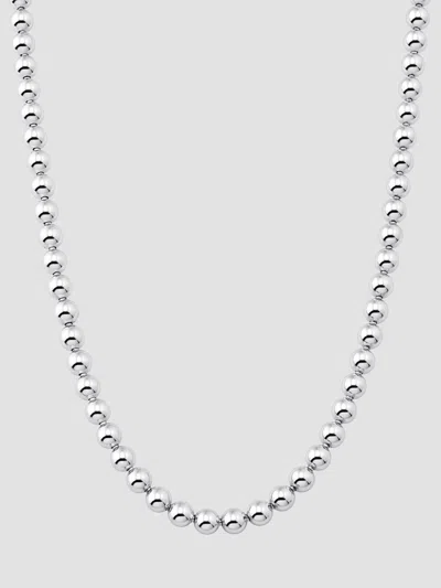 Oradina Men's Baller Bead Necklace In Sterling Silver