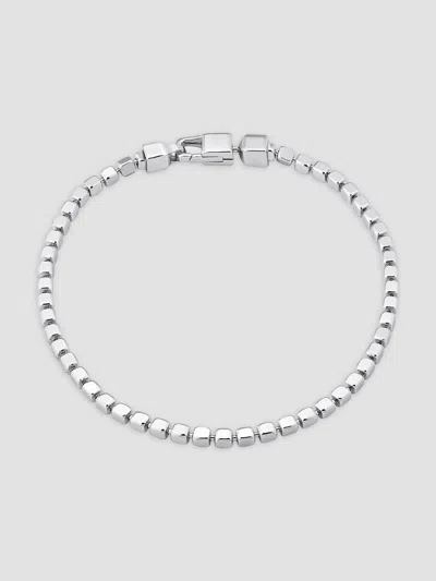 Oradina Men's Cube Link Bracelet In Sterling Silver