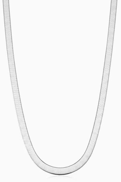 Oradina Mirage Herringbone Choker In Silver