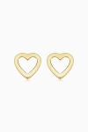 Oradina 14k Yellow Gold Open Your Heart Studs In Yellow Gold