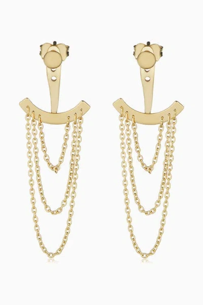 Oradina Palermo Ear Jackets In Yellow Gold