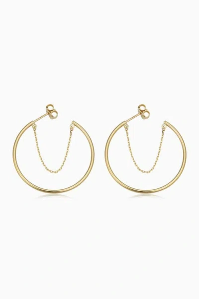 Oradina Women's 14k Yellow Solid Gold Palermo Hoops In Yellow Gold
