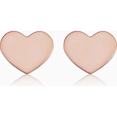 Oradina Petite Heart Studs In Rose Gold