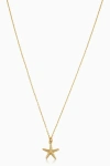 Oradina Women's 14k Yellow Solid Gold Starfish Pendant Necklace In Yellow Gold