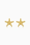 Oradina 14k Yellow Gold Starfish Studs In Yellow Gold