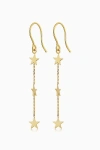 Oradina 14k Yellow Gold Starry Night Drop Earrings In Yellow Gold