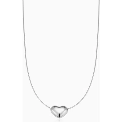 Oradina Sterling Silver Adore Me Heart Necklace
