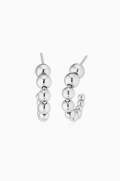 Oradina Sterling Silver Belle Of The Ball Hoops In Brown