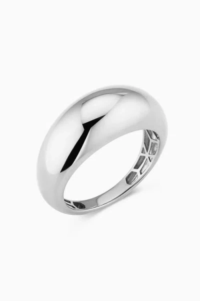 Oradina Sterling Silver Bold High Polish Dome Band In Metallic