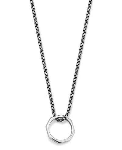 Oradina Sterling Silver Bolt Pendant Necklace In White