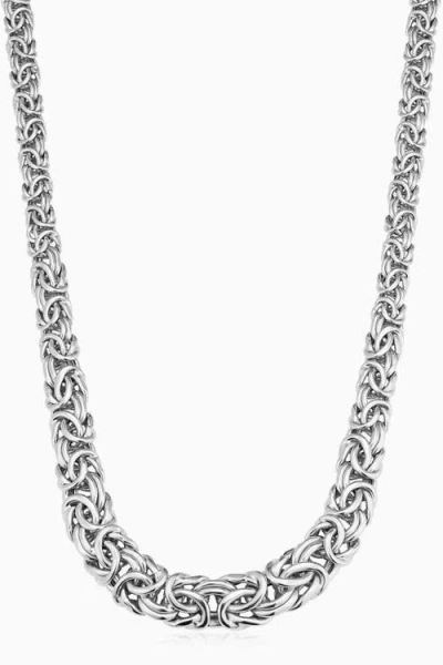 Oradina Sterling Silver Byzantine Artisan Graduated Necklace
