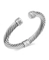 Oradina Sterling Silver Candy Cane Cuff In Silver