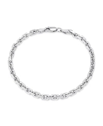 Oradina Sterling Silver Captain Link Bracelet