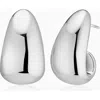 Oradina Sterling Silver Contour Drop Earrings In Silver