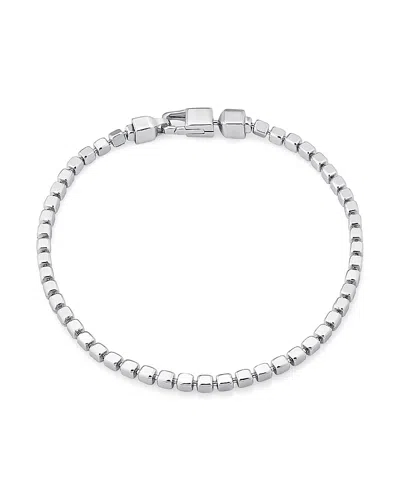 Oradina Sterling Silver Cube Link Bracelet