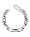 Oradina Sterling Silver Curb Clip Link Connector Clasp Bracelet In Silver