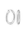 Oradina Sterling Silver Everyday Bold Hoops In White