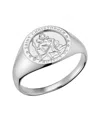 Oradina Sterling Silver Guardian Signet Ring In Metallic