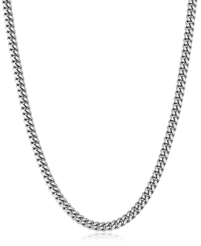 Oradina Sterling Silver In Command Cuban Chain In Metallic