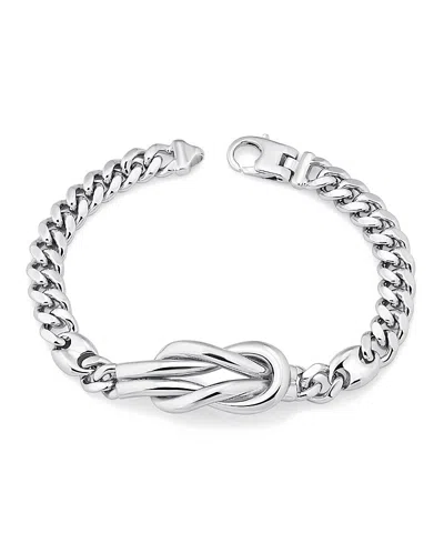Oradina Sterling Silver Infinity Knot Curb Bracelet