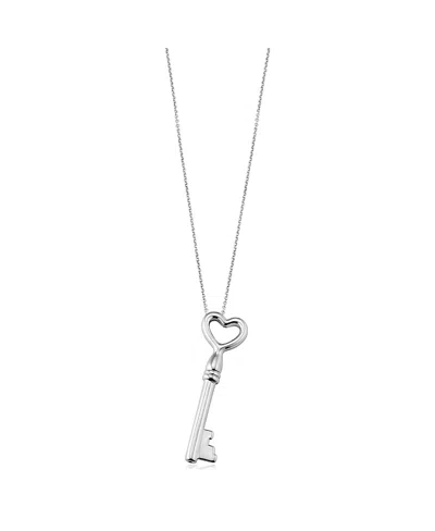 Oradina Sterling Silver Key To My Heart Pendant Necklace