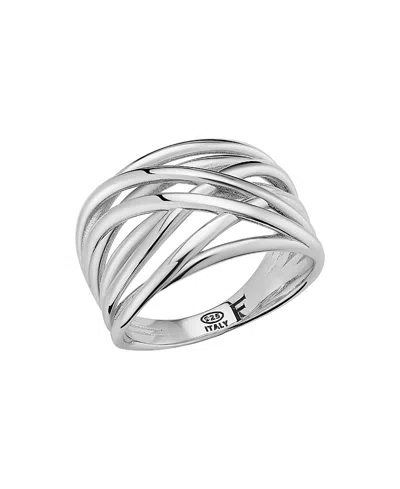Oradina Sterling Silver Lattice Ring In Metallic