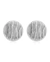 Oradina Sterling Silver Linen Button Earrings In Metallic