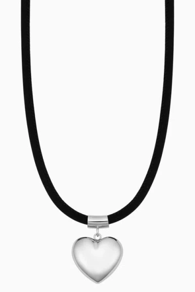 Oradina Sterling Silver Lover Cord Pendant Necklace In Black
