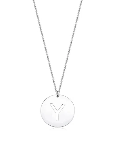 Oradina Sterling Silver Say My Name Initial Pendant Necklace In Blue