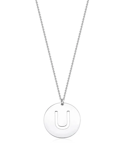 Oradina Sterling Silver Say My Name Initial Pendant Necklace In Gray