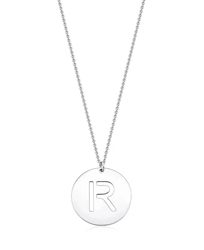 Oradina Sterling Silver Say My Name Initial Pendant Necklace In Gray