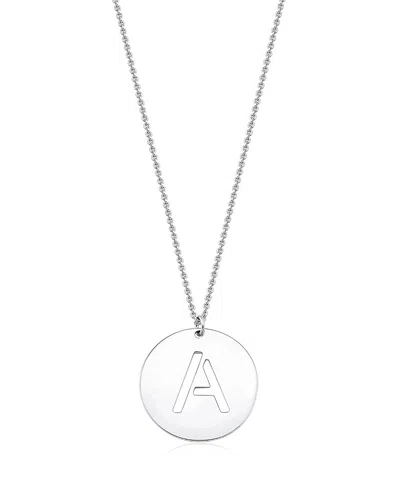Oradina Sterling Silver Say My Name Initial Pendant Necklace In Metallic