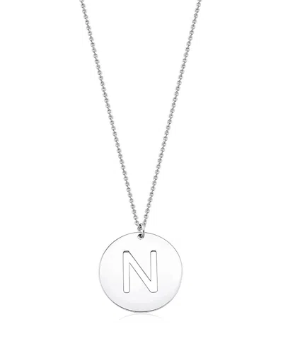 Oradina Sterling Silver Say My Name Initial Pendant Necklace In Metallic