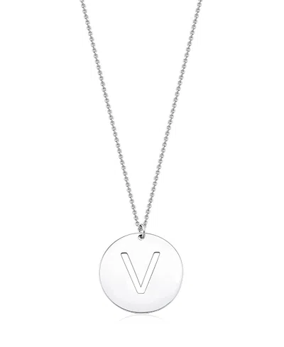 Oradina Sterling Silver Say My Name Initial Pendant Necklace In Metallic