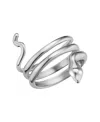 Oradina Sterling Silver Snake Wrap Ring In White