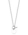 Oradina Sterling Silver Toggle Me Disc Pendant Necklace In White