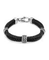 Oradina Sterling Silver Voyager Station Bracelet In Black