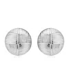 Oradina Sterling Silver Woven Button Earrings In Silver
