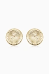 Oradina Sunburst Round Studs In Yellow Gold