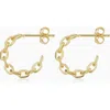 Oradina 14k Yellow Gold Venice Link Mini Hoops In Yellow Gold