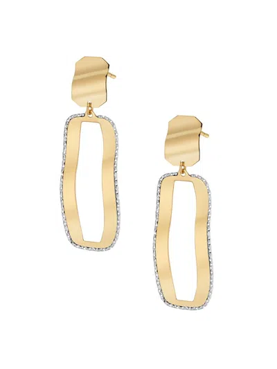 Oradina Women's 14k Yellow Gold Bellissima Drop Earrings In Orange