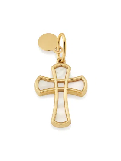 Oradina Women's 14k Yellow Gold Bless Me Cross Pendant Charm
