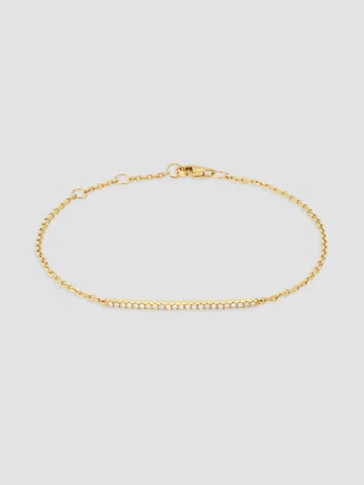 Oradina Women's 14k Yellow Gold Brooklyn Bar Diamond Bracelet